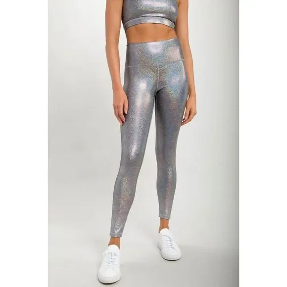 Mono B Pants Jumpsuits Holographic Glitterhighwaisted